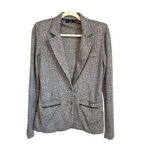 Tart soft knit grey patterned blazer jacket
